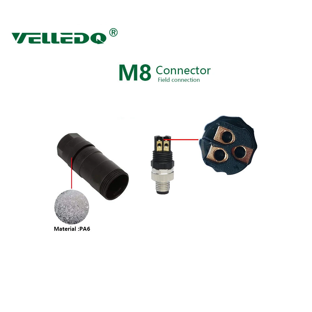 Male Straight 3/4/5/12 Pin M8 Sensor Connector Round Plug Connector