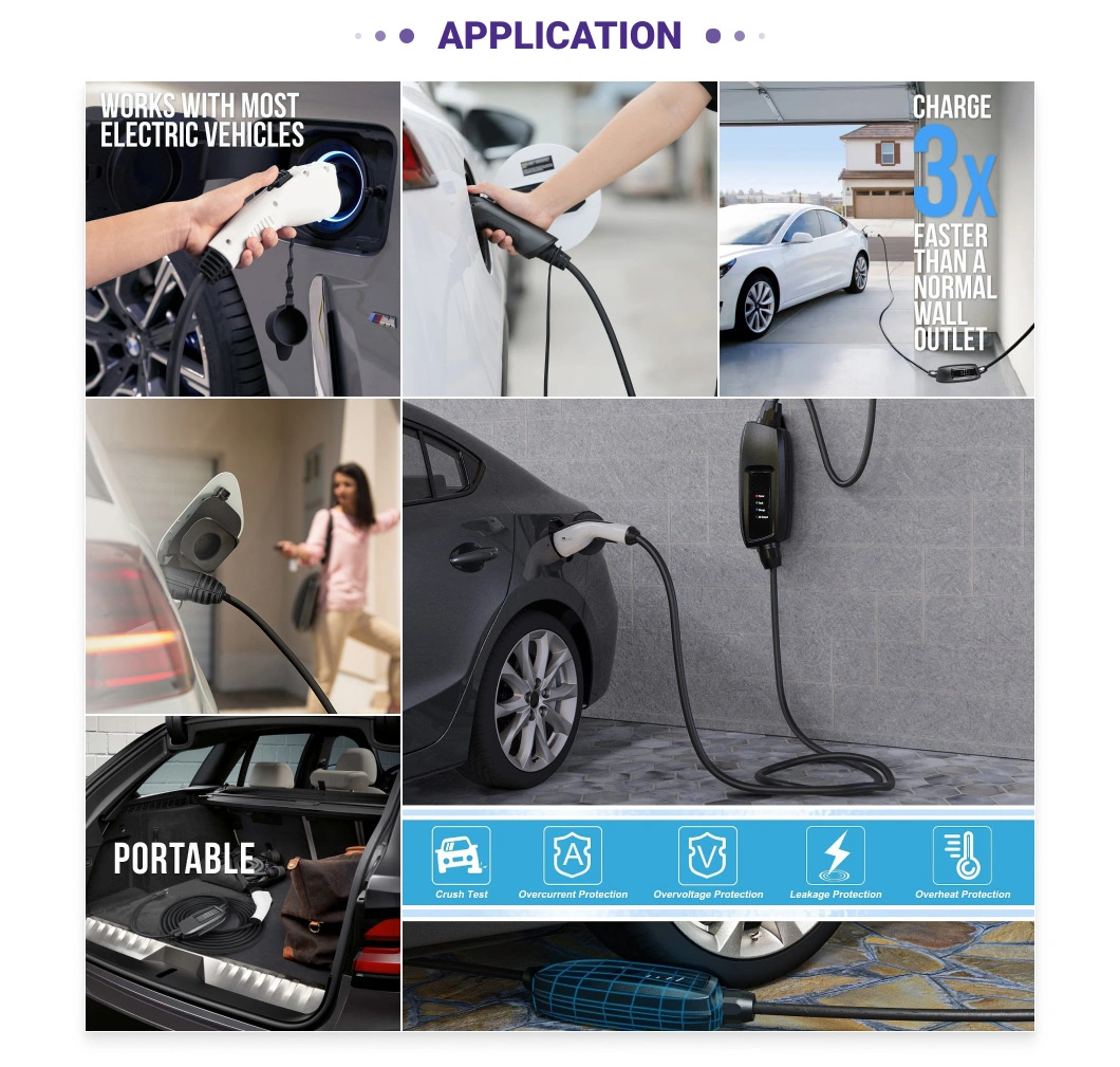 32A IEC62196 TUV CE Certificated Type 2 to Type2 Portable EV Cable Electric Car Charger